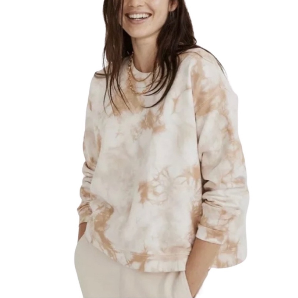 Madewell Tie-Dye Sweatshirt in Cream and Tan